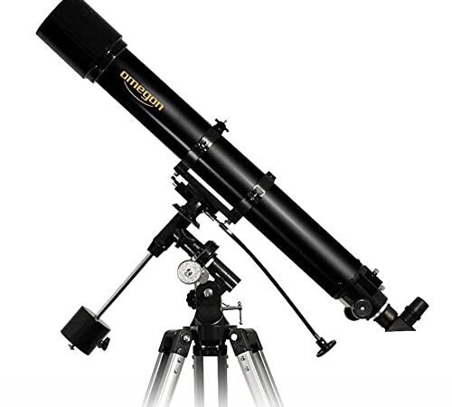 Omegon Teleskop AC 90/1000 EQ-2, Linsenteleskop mit 90mm Öffnung und 1000mm Brennweite