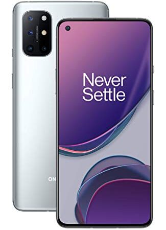 OnePlus 8T Lunar Silver | 6.55" 120Hz FHD+ Fluid Display | 8GB RAM + 128GB Speicher | Vierfach Kamera | 65W Warp Charge | Duale SIM | 5G | 2 Jahre Garantie