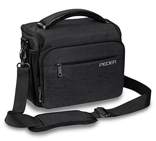 PEDEA DSLR-Kameratasche *Noble* Fototasche für Spiegelreflexkameras mit wasserdichtem Regenschutz, Tragegurt und Zubehörfächern, Gr. XL anthrazit