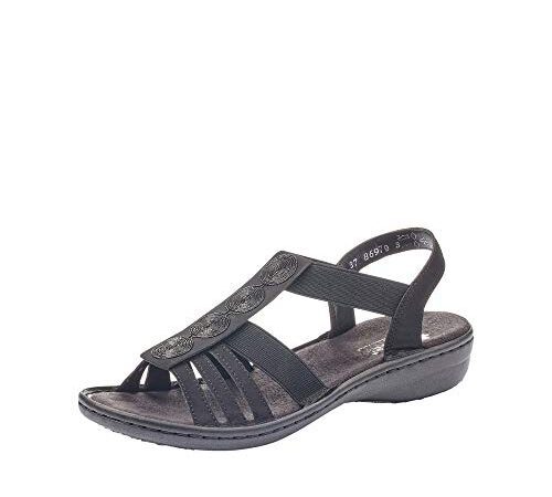 Rieker Damen Frühjahr/Sommer 60870 Geschlossene Sandalen, Schwarz (Schwarz 00), 37 EU