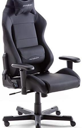 Robas Lund DX Racer 3 Gaming Stuhl Bürostuhl Schreibtischstuhl mit Wippfunktion Gamer Stuhl Höhenverstellbarer Drehstuhl PC Stuhl Ergonomischer Chefsessel, schwarz