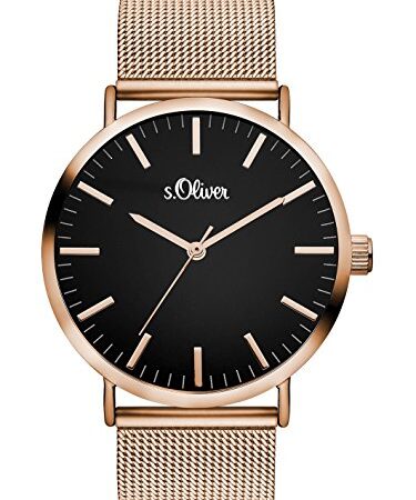 s.Oliver Damen Analog Quarz Armbanduhr mit Edelstahlarmband SO-3327-MQ