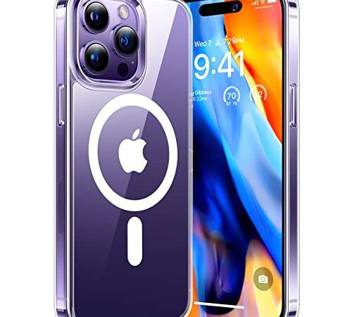 TORRAS Diamond Series für iPhone 14 Pro Max Hülle für MagSafe [Nie Vergilbung] [SGS-Zertifizierter Militärschutz] Durchsichtig Stoßfeste Schutzhülle Dünne Handyhülle für iPhone 14 Pro Max Case - Klar