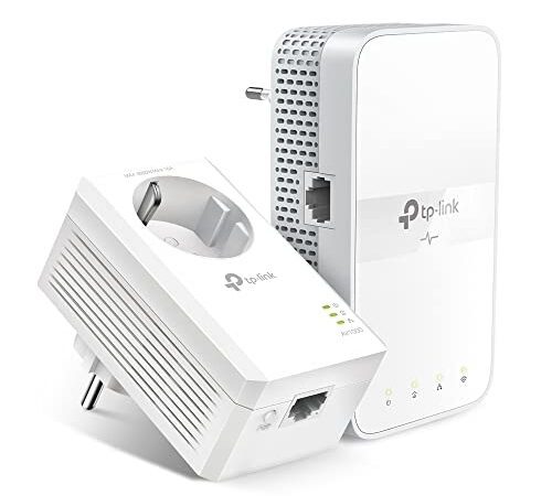 TP-Link WLAN Powerline Adapter Set TL-WPA7617 KIT(Dualband WLAN 1200 Mbit/s, AV1000 Powerline,Wifi Clone, MU-MIMO, 2 Gigabit Ports, Plug&Play, ideal für HD-Streaming, App Kontrolle)weiß