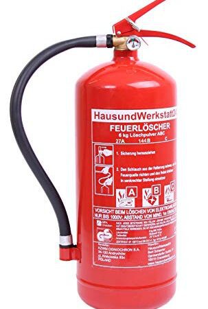 6 kg Pulver Feuerlöscher 12 LE mit Manometer (Dauerdrucklöscher GP-6X Instandhaltungsnachweis Feuerlöscher-Tauschsystem)
