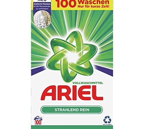Ariel Waschmittel Pulver, 100 Waschladungen, 6.5kg (1er Pack)