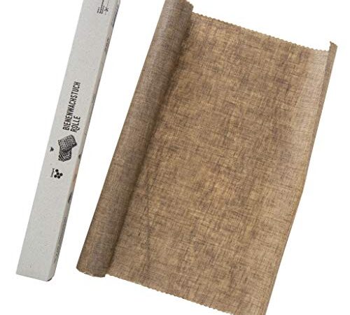 beegut Leinen Bienenwachstücher Rolle 100x35cm, Nachhaltige & Wiederverwendbare Frischhaltefolie zum selber zuschneiden, Bio Bienenwachs