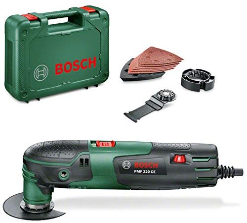 Bosch Home and Garden Multifunktionswerkzeug PMF 220 CE (220 Watt, für Starlock Zubehör, im Koffer), Schwarz/Grün, Einheitsgröße