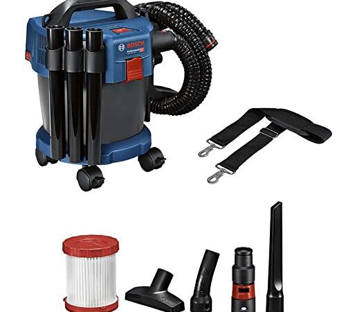 Bosch Professional 18V System Industriestaubsauger Gas 18V-10 L (ohne Akku, 1,6 m Schlauch, 3 Verlängerungsrohre, im Karton)