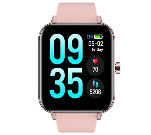 CUBOT Smartwatch Damen, 1.54 Zoll Uhr, Schrittzähler, 23 Trainingmodus, iOS/Android kompatibel, IP68 wasserdicht, Rosa