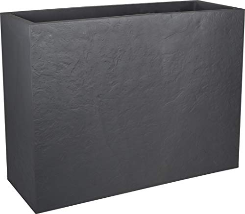 EDA Blumenkasten Volcania, quadratisch, Farbe: Anthrazit-Grau
