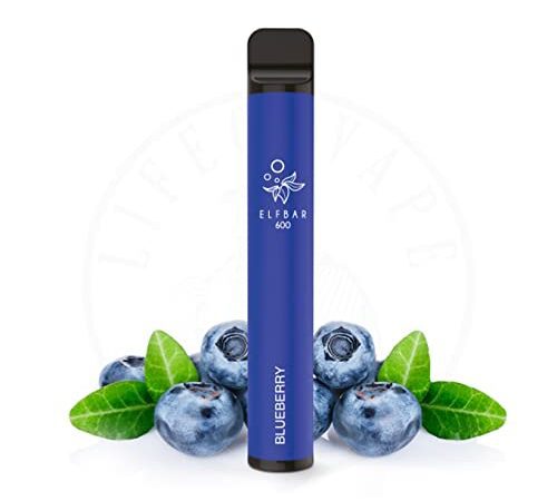 Elfbar 600 - Nikotinfreie Elf Bar Einweg E-Zigarette 550mAh, 600 Züge - Blueberry/Blaubeere