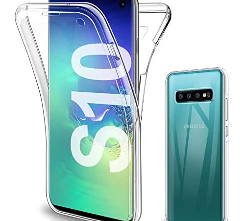 Gnews für Samsung Galaxy S10 Hülle, für Samsung S10 Schutzhülle 360 Grad Full Body Front Und Rückenschutz Handyhülle Transparent Silikon Schutzhülle TPU Bumper für Samsung Galaxy S10