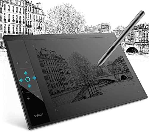 Grafiktablett 10x6 Zoll mit 1 Touchpad und 4 Touch-Tasten, VEIKK A30 Pen Tablet mit 8192 Druckstufen Batterielosem Stift Kompatibel Windows/Mac OS/Android/Chrome OS/Linux