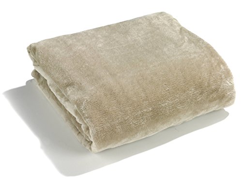 heimtexland große super weiche Kuscheldecke XL HxB 150x200 cm Microfaser Flanelldecke in Sand kuschelig warm - leicht - fusselfrei Decke in TOP QUALITÄT Typ176