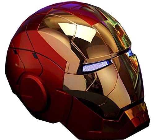 Iron Man MK5 Electric Helm,1:1 Elektrisches Öffnen Schließen Zweisprachig Englisch Sprachsteuerung Luminous Prop Mask Tragbare Helme Premium Sammlerstücke,Einheitsgröße A,(50-60CM)