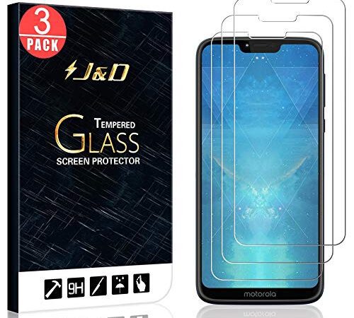 J&D Kompatibel für Motorola Moto G7 Power/G7 Supra Gehärtetes Glas Schutzfolie, 3-Pack Vorgespanntes Glas Nicht Ganze Deckung Glas Gehärtetes Glas Displayschutzfolie, Nicht für Moto G7/G7 Plus/G7 Play