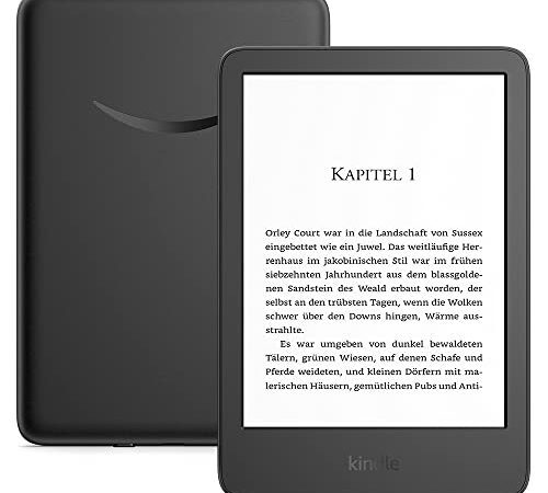 Kindle (2022) – Der bisher leichteste und kompakteste Kindle, jetzt mit hochauflösendem 6-Zoll-Display mit 300 ppi und doppelter Speicherkapazität | Mit Werbung | Schwarz