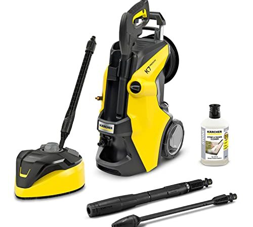 Kärcher Hochdruckreiniger K 7 Premium Power Home, Druck: 180 bar, Durchfluss: 600 l/h, Flächenleistung: 60 m²/h, Leistung: 3.000 W, Schlauchtrommel, mit Pistole, Dreckfräser, Strahlrohr