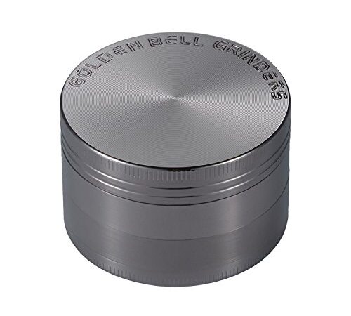 LIHAO Pollen Grinder Crusher für Tabak,Spice,Kräuter,Gewürze,Herb,Kaffee 4-teiliges Set mit Pollen Scraper (Nickel-Schwarz)