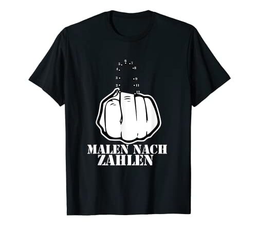 Malen nach Zahlen Mittelfinger Lustig Stinkefinger T-Shirt
