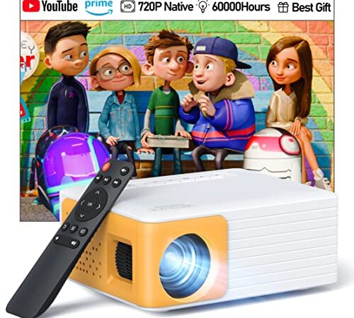 Mini Beamer – Beamer Full HD 1080P unterstützt, Yoton Y3 Mini Projecktor für Handy Phone/PC/PS4/PS5/Xbox/Firestick, Projector Kompatibel mit USB/HDMI/AV, Geschenk für Kinder