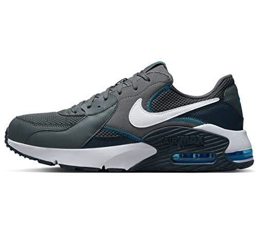 Nike Herren Air Max Excee Sneaker, Eisengrau/Weiß-Photo-Blau-Dunkel-Obsidian, 42.5 EU