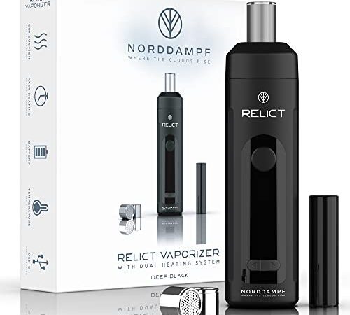 Norddampf RELICT Kräuter Vaporizer | Premium Verdampfer für Kräuter 2300 mAh Akku | DHS & Intelisense Technologie | Isolierter Luftstrom | Viele Sessions | 25s Heizzeit | DEEP BLACK