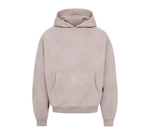 Prohibited Blanks einfarbiger Basic Oversized Hoodie | Premium Herren & Damen Kapuzenpullover (Unisex) | Schwerer Stoff mit 360 GSM | Made in Turkey (Sand XL)