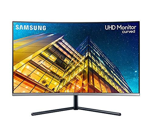 Samsung UHD Curved Monitor U32R592CWR, 32 Zoll, VA-Panel, 4K UHD-Auflösung, Reaktionszeit 4 ms, Bildwiederholrate 60 Hz, Flicker Free, Eye Saver Mode, Dunkel Blau / Grau