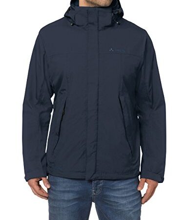 VAUDE Regenjacke Herren Escape Light, wasserabweisende Outdoor-Jacke, atmungsaktiver Windbreaker mit Kapuze, Klimaschonende Wanderjacke
