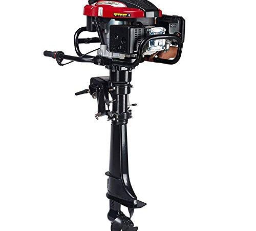 Yunrux 4-Takt Außenbordmotor Benzin-Bootsmotor 7 PS Außenborder Luftkühlung Elektromotor Benzinmotor Bootsmotor für Schlauchboote, Fischerboote 5.1KW 196cc