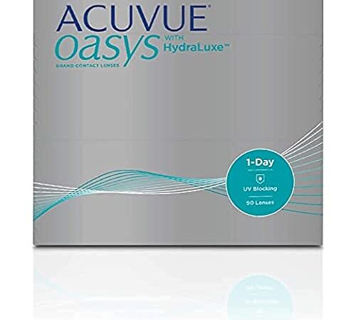 ACUVUE OASYS 1-Day Tageslinsen helfen das Gefühl von müden und trockenen Augen zu reduzieren – Tageskontaktlinsen mit -2,5 dpt und BC 8.5 – UV Schutz und Hohes Tragegefühl – 90 Linsen