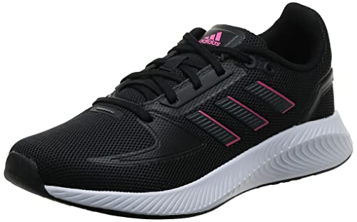 Adidas Damen Run Falcon 2.0 Laufschuhe, Schwarz Core Black Grey Screaming Pink, 38 2/3 EU