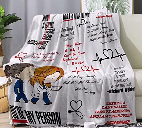 AWAMTN Grey's Anatomy Bedruckte weiche Wolldecke, Matratze, Sofa, Reiseautositz, warme Decke für die Inneneinrichtung