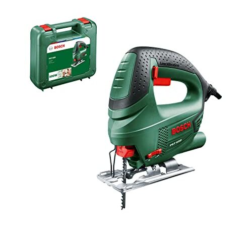 Bosch Home and Garden Stichsäge PST 650 (500 Watt, Schnitttiefe in Stahl/Holz 4mm/65mm, im Koffer) Grün