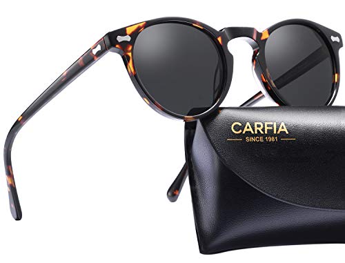 CARFIA Retro Polarisierte Damen Sonnenbrille Outdoor UV 400 Brille für Fahren Angeln Reisen, Acetat-Rahmen