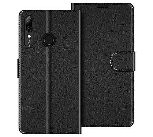 COODIO Handyhülle für Huawei P Smart 2019 6,21 Zoll Handy Hülle, Honor 10 Lite Hülle Leder Handytasche für Huawei P Smart 2019 / Honor 10 Lite Klapphülle Tasche, Schwarz