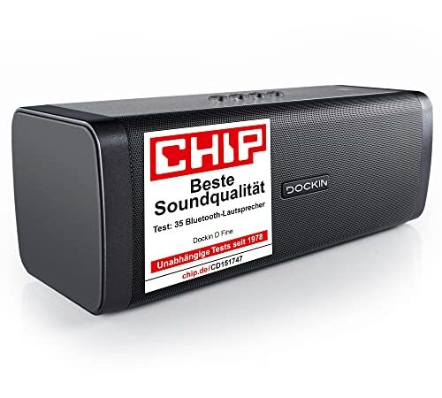 DOCKIN® D FINE Hi-Fi Bluetooth Lautsprecher 50W Bluetooth Speaker Indoor/Outdoor wasserdicht, Wireless Musikbox Bluetooth Box tragbar, Bass Boombox