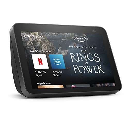 Echo Show 8 (2. Generation), Internationale Version | HD-Smart Display mit Alexa und 13-MP-Kamera | Anthrazit