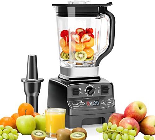 Enfmay Hochleistungsmixer 2000W, Standmixer mit 2L Tritan-Mixbehälter- 33000U/min, 8 Edelstahlklingen, BPA-frei - Blender Mixer mit Stößel für Eis/Nüsse/Früchte/Smoothies