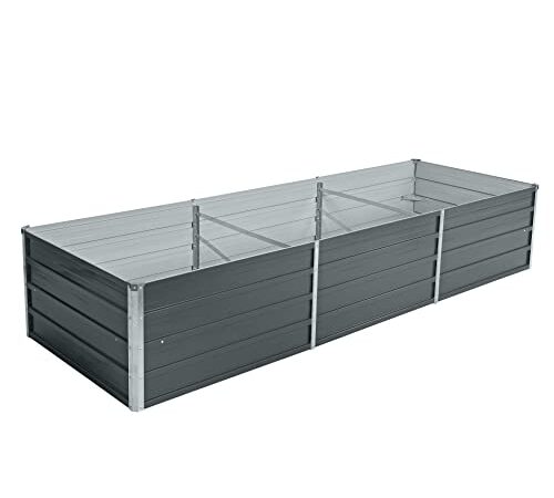 ESTEXO Hochbeet Metall Pflanzbeet Gemüsebeet Stahl Beet Pflanzkasten Blumenbeet Garten Verzinkt Gartenbeet RAL7016 (Anthrazitgrau) 240x80x45 cm