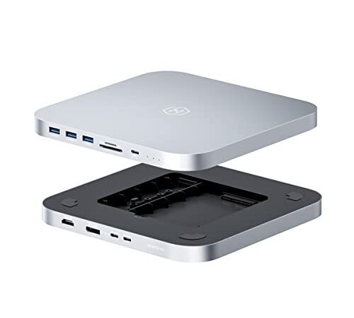 Hagibis USB-C-Hub mit Dual-Festplattengehäuse, Typ-C-Dockingstation für Mac Mini M2, Mac Studio M1 Max Ultra mit 2,5-Zoll-SATA, M.2-SSD, 4K@60Hz DP1.4 und HDMI, USB3.2 Gen2, SD/TF (MC25 Pro HD)