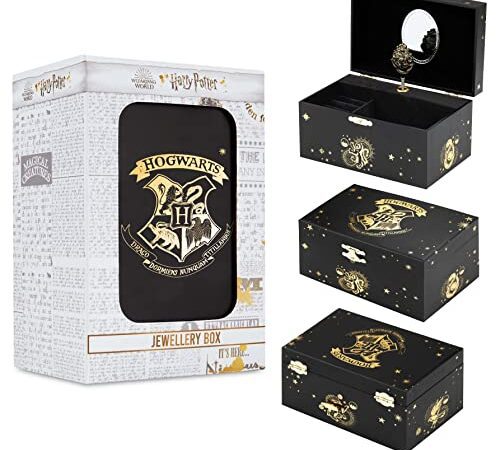 Harry Potter Schmuckkästchen Mädchen, Spieluhr Mädchen Schmuckschatulle mit drehendem Hogwarts Wappen