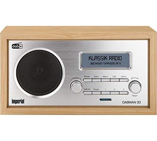 Imperial DABMAN 30 Digitalradio (DAB+/DAB/UKW, Aux In, inkl. Netzteil), Farbe:Holzoptik Buche