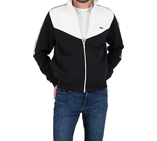 Lacoste Herren Sh5808 Sweatshirts, Schwarz/Weiß, M