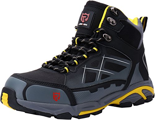 LARNMERN Sicherheitsschuhe Arbeitsschuhe Herren, Sicherheit Stahlkappe Stahlsohle Anti-Perforations Luftdurchlässige Schuhe, LM-1702 (44 EU Schwarz)