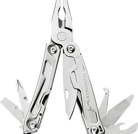 Leatherman Rev – Kleines Multi-Tool mit 14 praktischen Werkzeugen – Allzweckwerkzeug für den Outdoor- und Camping-Bereich – Edelstahl
