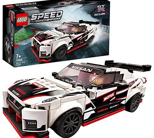 LEGO 76896 Speed Champions Nissan GT-R NISMO Rennwagenspielzeug mit Rennfahrer Minifigur, Rennfahrzeuge Bausets