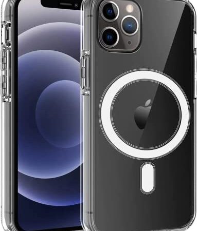Magnetische hülle für iPhone 11 Pro Max, kompatibel mit MagSafe, Militärschutz, Anti Yellow Kratzfest, Stoßfest, Schlank Transparent Handyhülle für iPhone 11 Pro Max